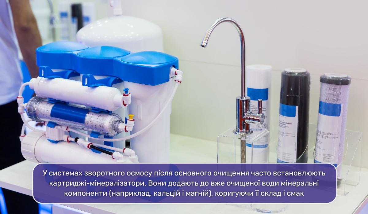 Отримання структурованої води методом мінералізації: картриджі для зворотного осмосу