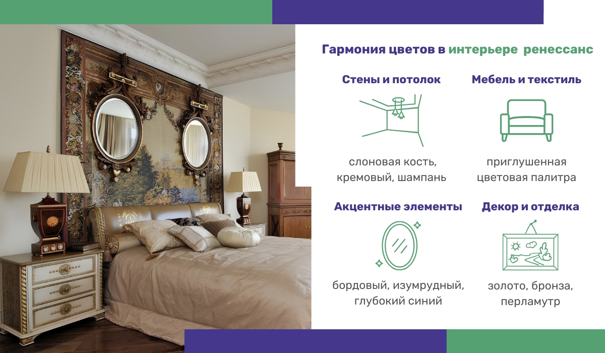 Благородная палитра: особенности оформления интерьера в стиле ренессанс