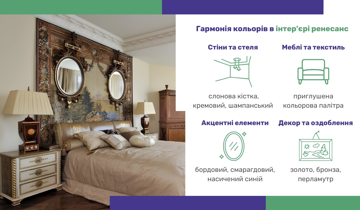 Шляхетна палітра: особливості оформлення інтер’єру в стилі ренесанс