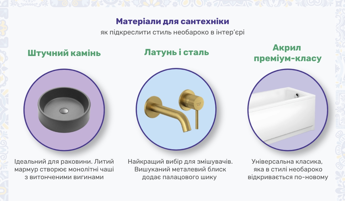 Сантехніка в стилі необароко: матеріали, які підкреслять італійський характер інтер’єру