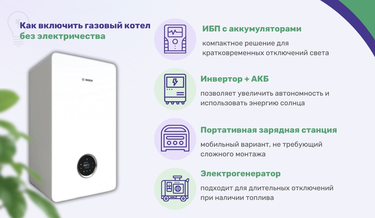 Работа газового котла без электричества: доступные решения