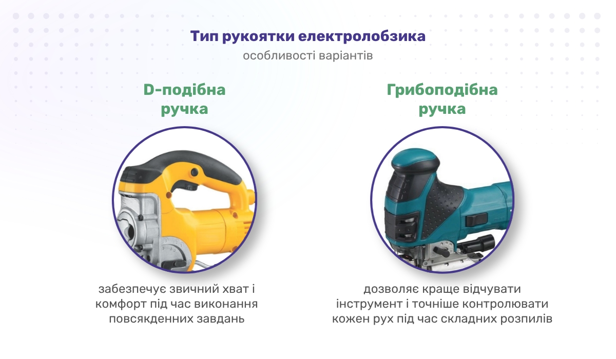 Рукоятка електролобзика: особливості різних варіантів
