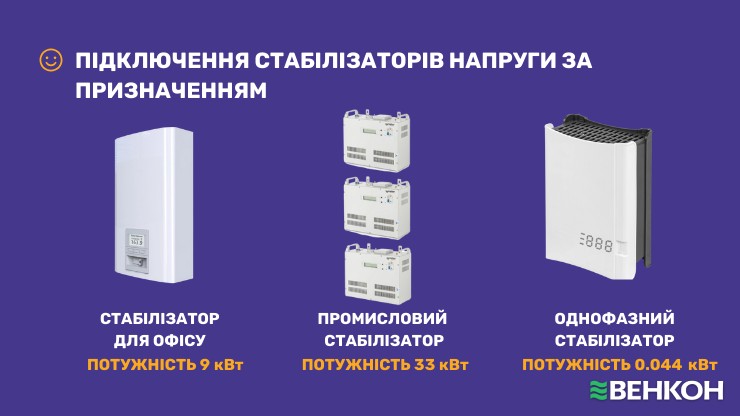 Які стабілізатори напруги можна підключати за призначенням