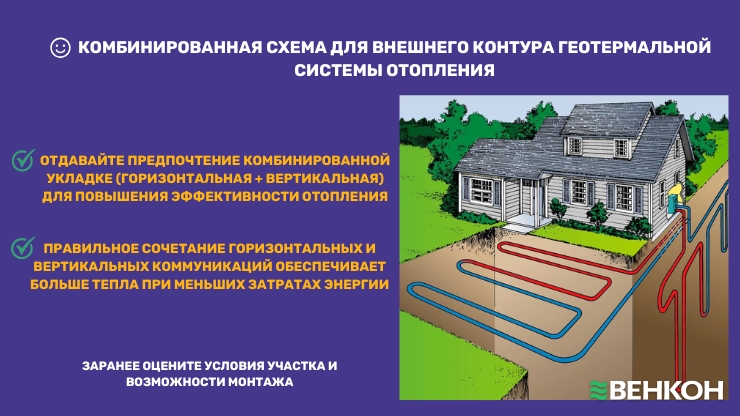 Преимущества комбинированной схемы для внешнего контура геотермальной системы отопления