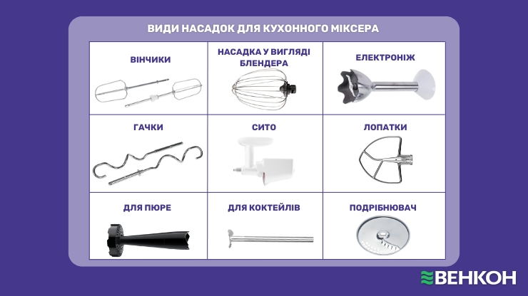 Рекомендації щодо вибору міксера: види насадок