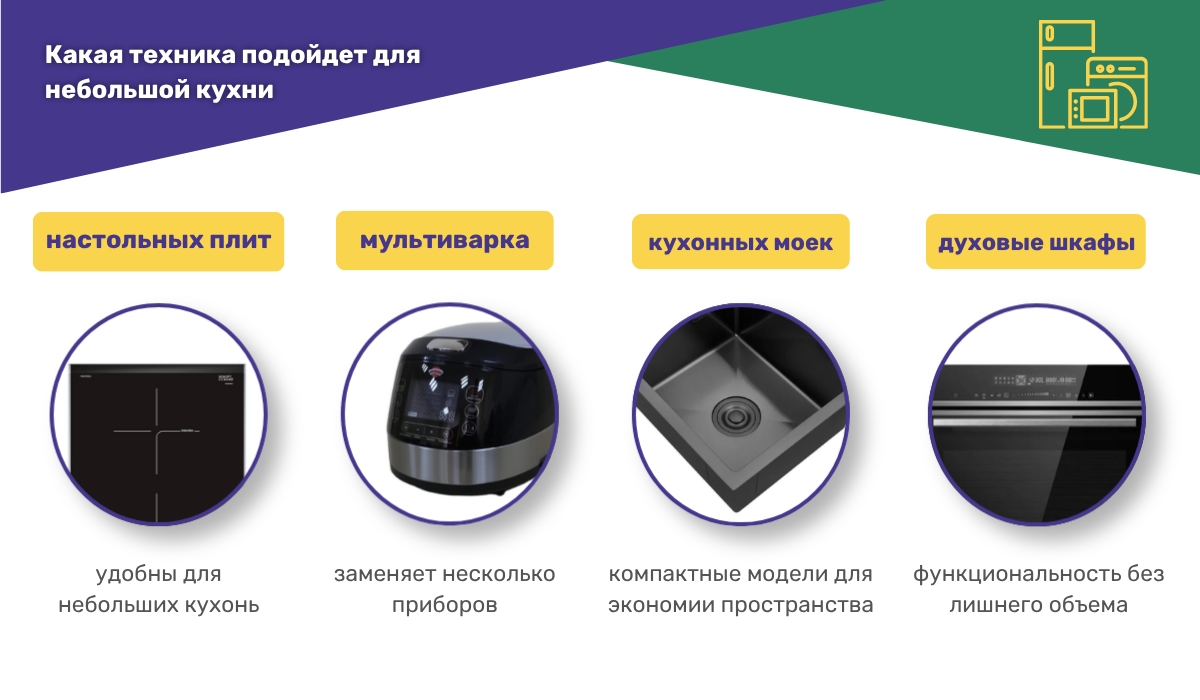 Какая техника подойдет для небольшой кухни