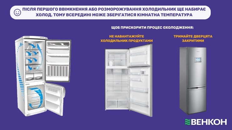 Тепло всередині холодильника: перше увімкнення