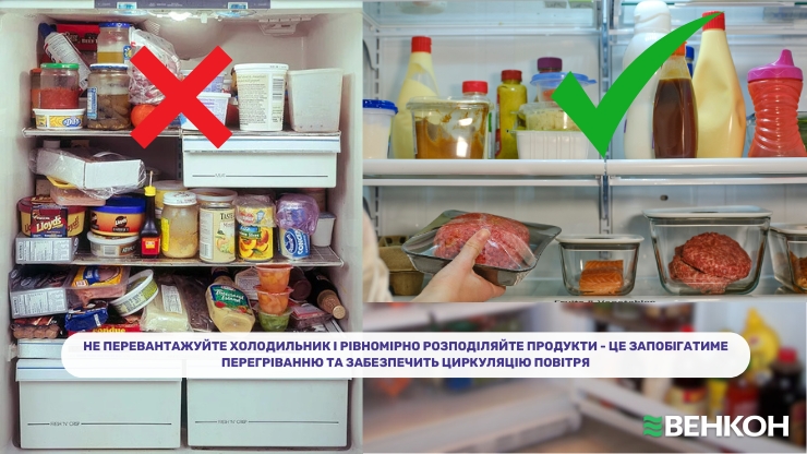 Як правильне завантаження продуктів запобігає перегріванню стінок холодильника