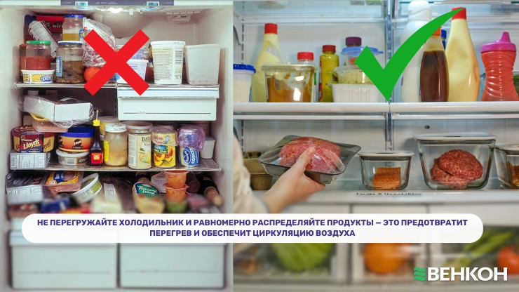 Как правильная загрузка продуктов предотвращает перегрев стенок холодильника