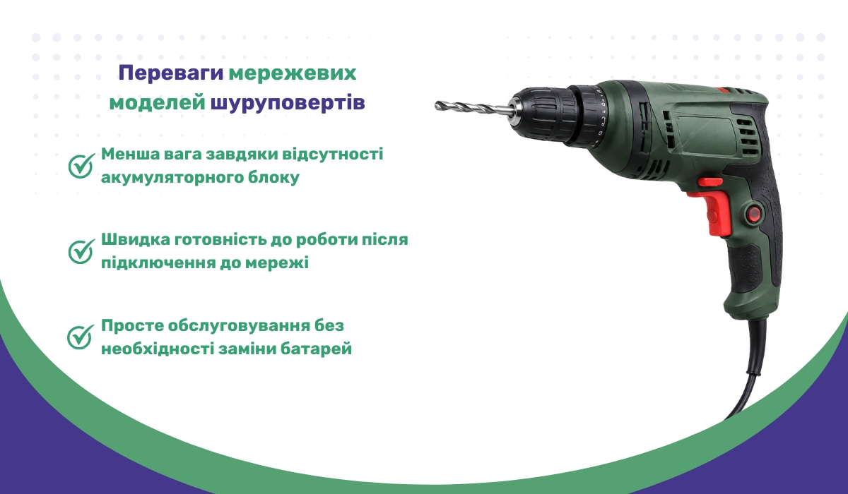 Який шуруповерт буде найкращим для роботи: переваги мережевих моделей шуруповертів