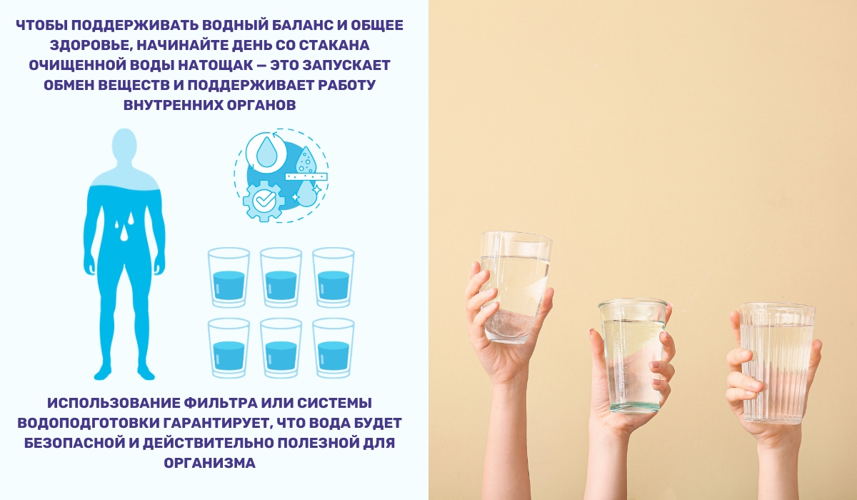 Очищенная вода - залог здоровья и замедленного старения благодаря качественной фильтрации