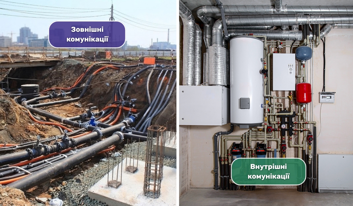 Інженерні комунікації: внутрішні та зовнішні системи