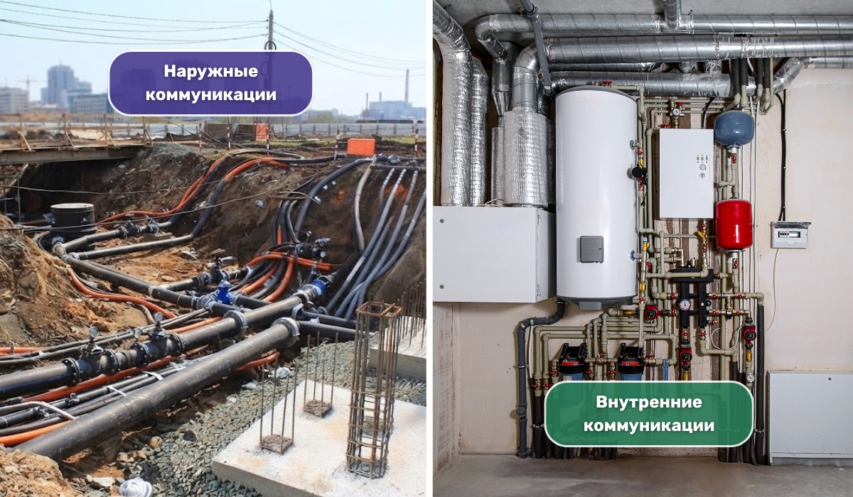 Инженерные коммуникации: внутренние и внешние системы