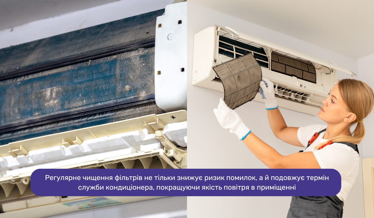 Регулярне чищення фільтрів - проста профілактика появи помилок у кондиціонері Cooper&amp;Hunter