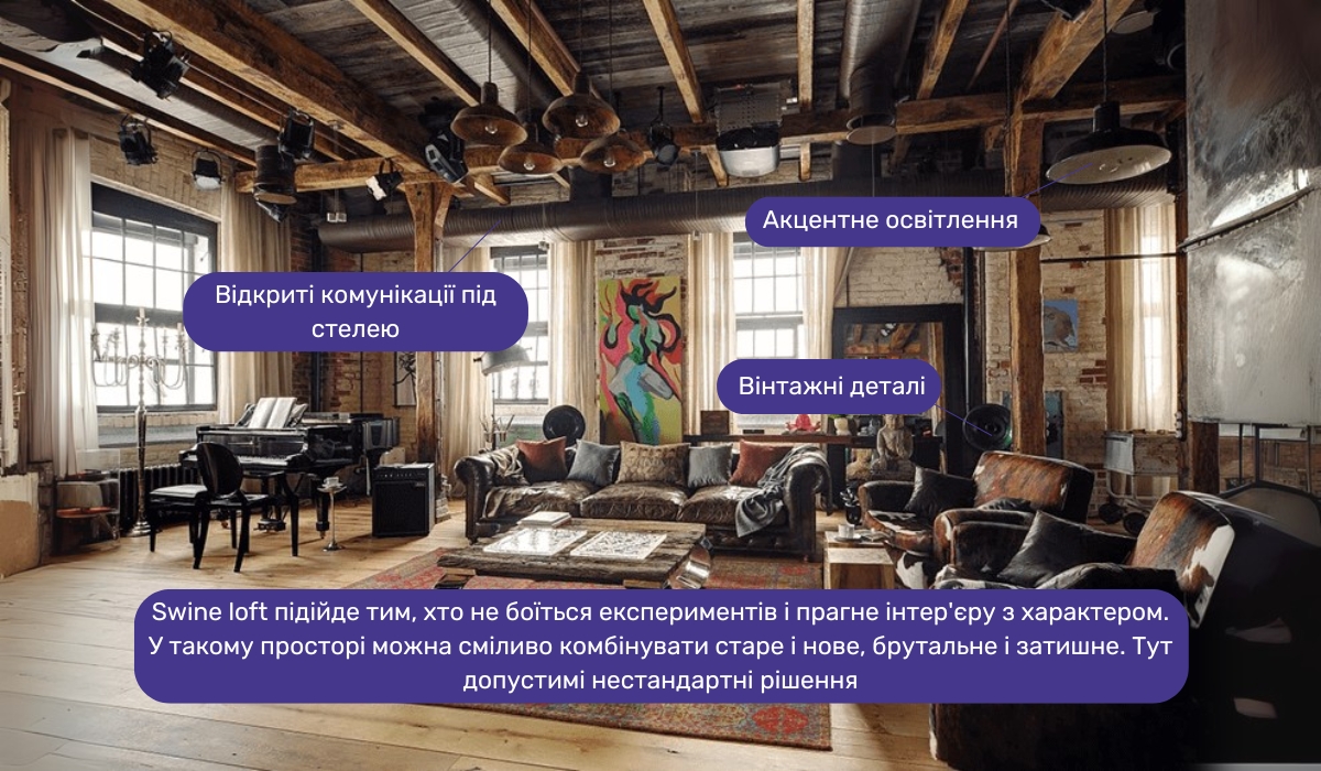 Ремонт у стилі Swine loft: коли хочеться затишку, але без нудьги