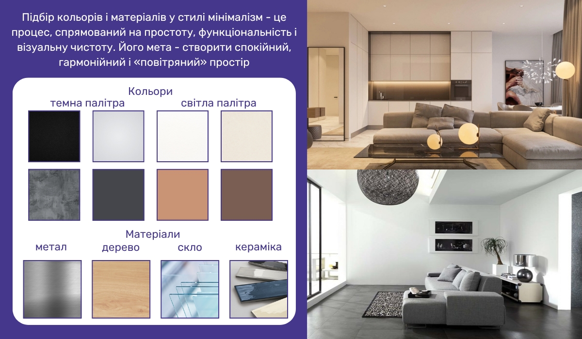 Підбір матеріалів для ремонту в стилі мінімалізм