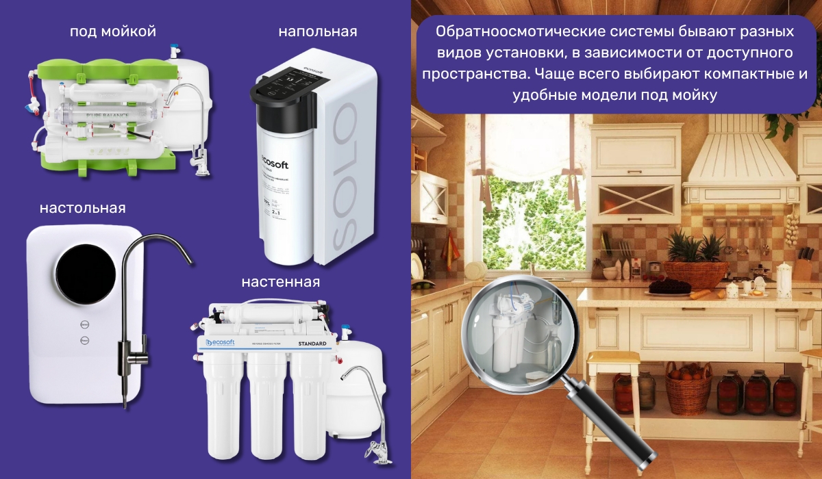 Кухня в стиле кантри: чистая вода с помощью обратного осмоса