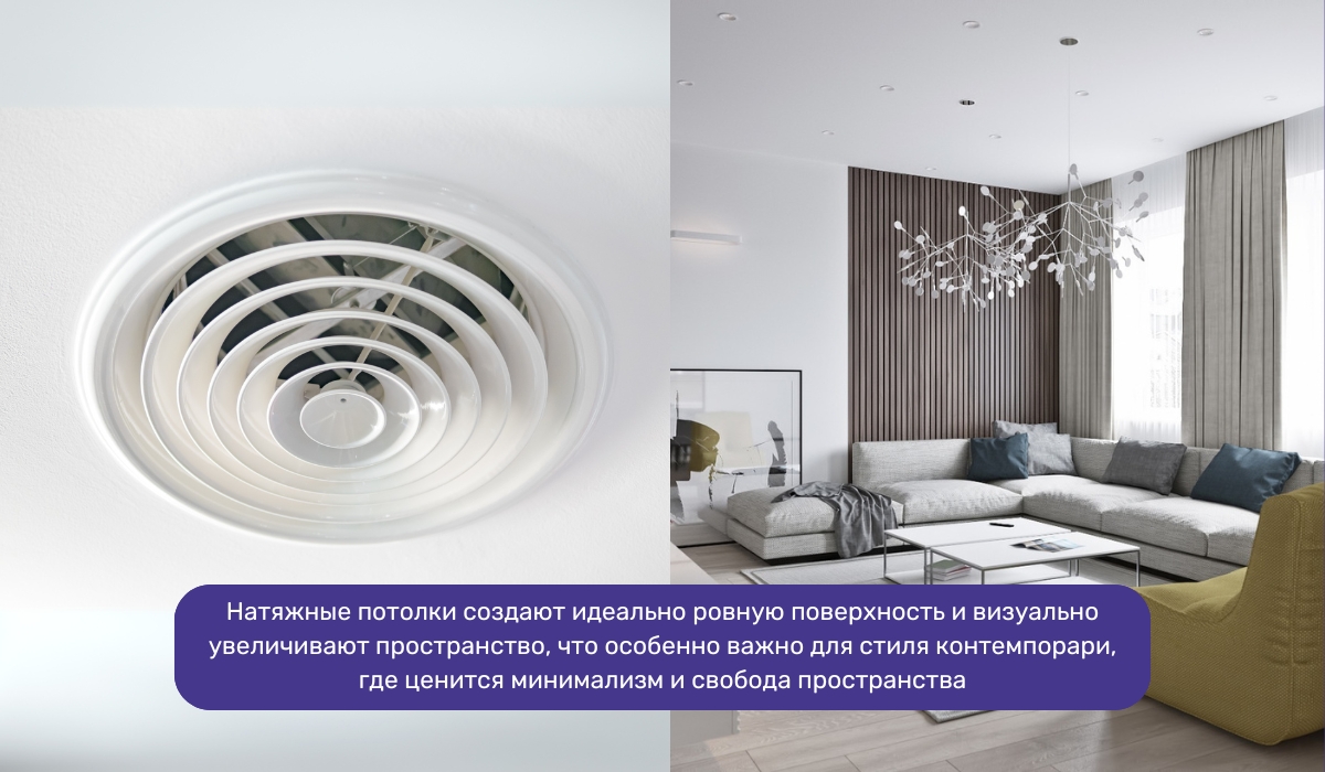 Натяжна стеля в інтер'єрі контемпорарі стильне і функціональне рішення
